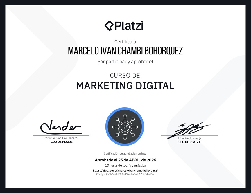 Diploma del Curso de Marketing Digital