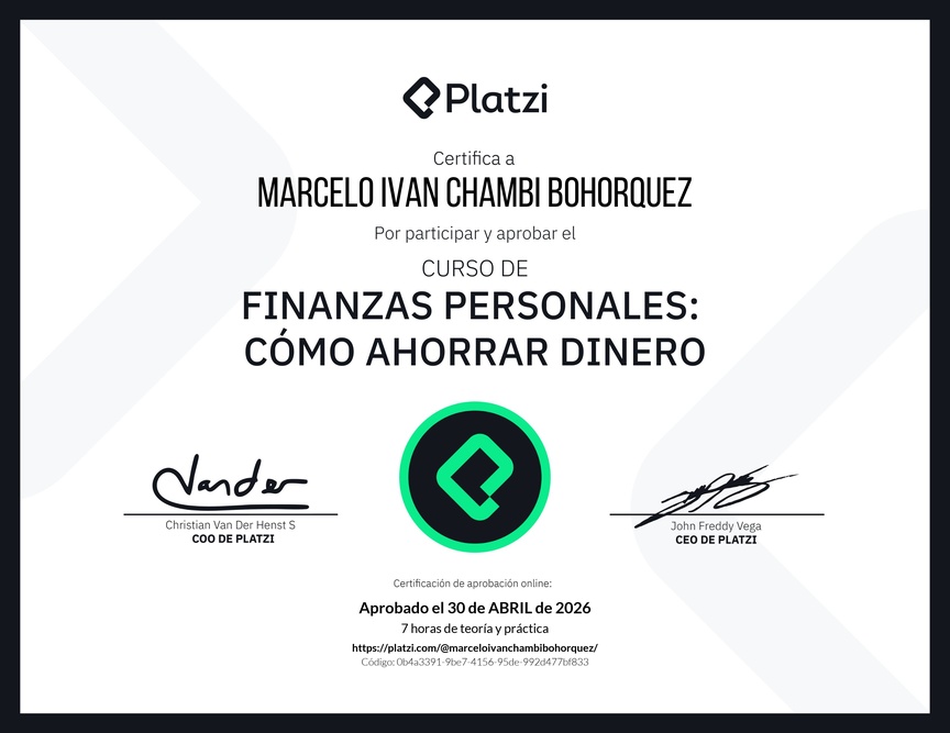Diploma del Curso de Estrategias de Ahorro y Planificación Financiera