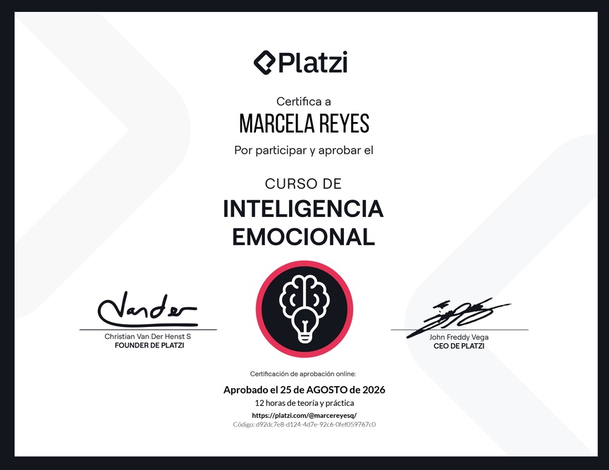 Diploma del Curso de Inteligencia Emocional