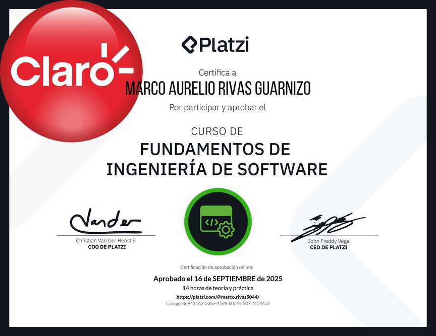 Diploma del Curso de Fundamentos de Ingeniería de Software