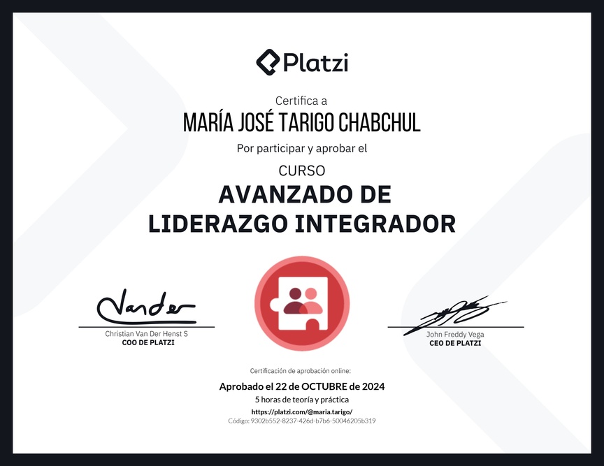 Diploma del Curso Avanzado de Liderazgo: Adapta tu Estilo de Liderazgo