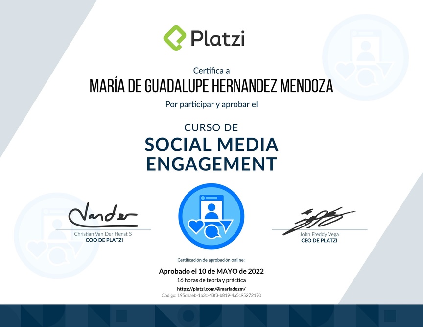 Diploma del Curso de Estrategias de Interacción para Redes Sociales