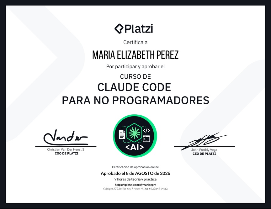 Diploma del Curso de Claude Code para No Programadores