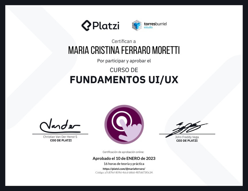 Diploma del Curso de Fundamentos UI/UX