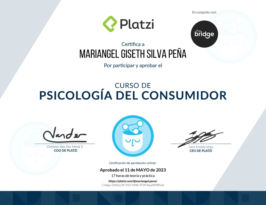 Diploma del Curso de Psicología del Consumidor