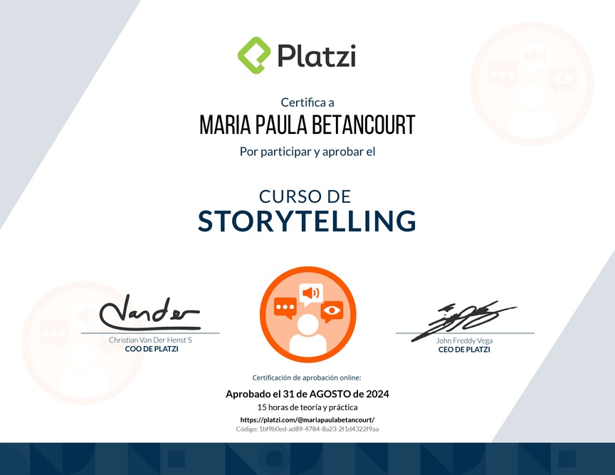 Diploma del Curso de Storytelling