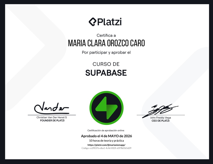 Diploma del Curso de Supabase