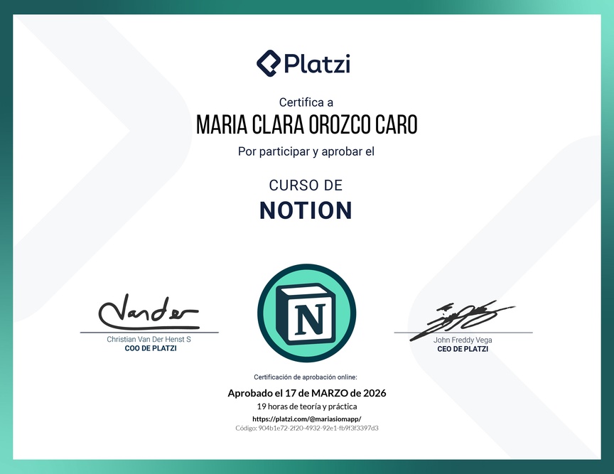 Diploma del Curso de Notion