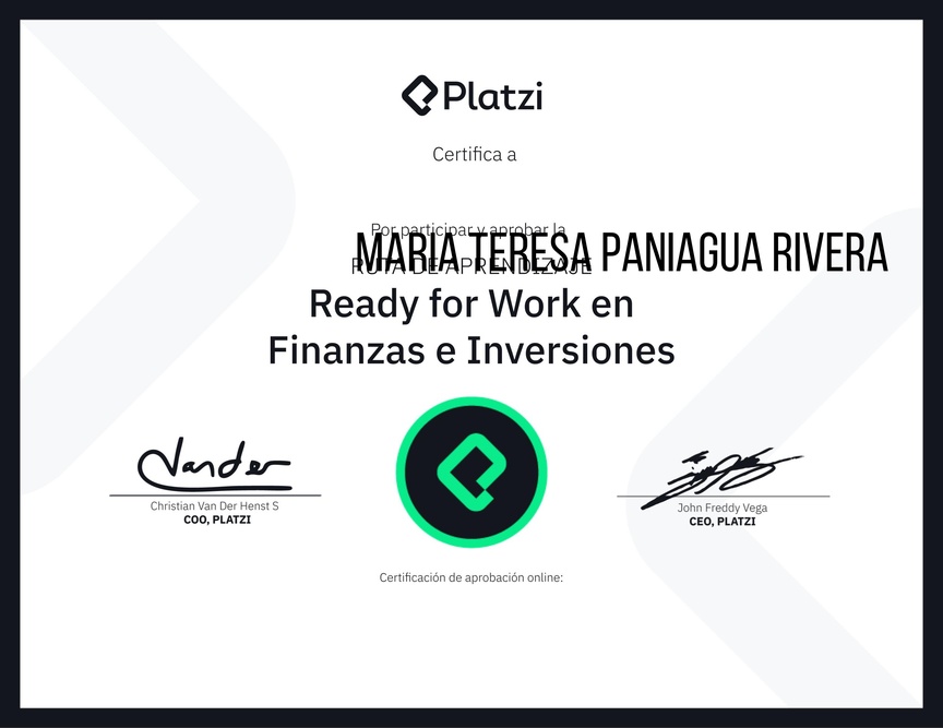 Diploma de la Ruta de Aprendizaje de Conseguir trabajo en Finanzas e Inversiones