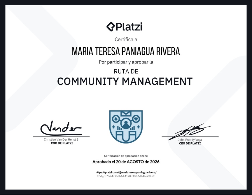 Diploma de la Ruta de Aprendizaje de Community Management