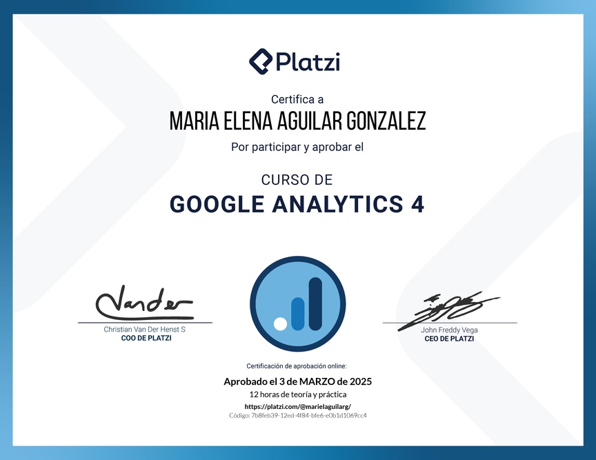 Diploma del Curso de Google Analytics
