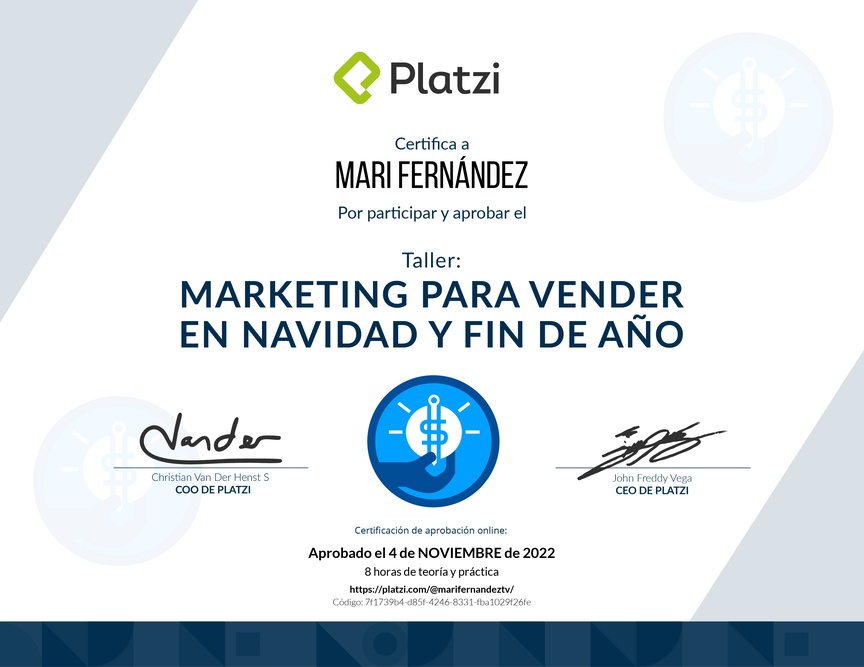 Diploma de Taller: Marketing para Vender en Navidad y Fin de Año