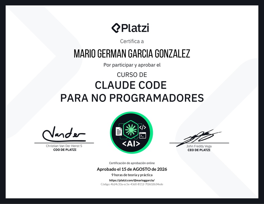 Diploma del Curso de Claude Code para No Programadores