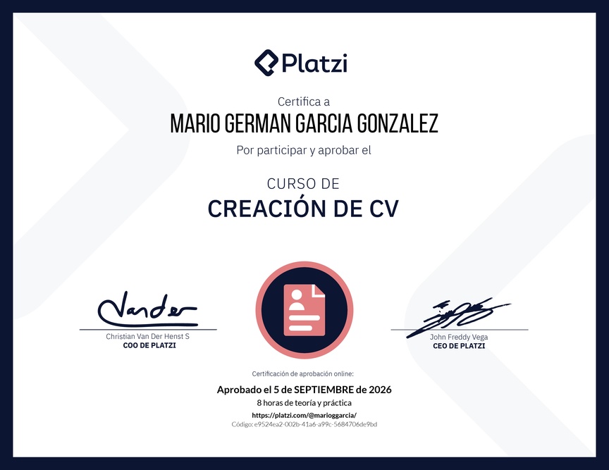 Diploma del Curso de Creación de CV