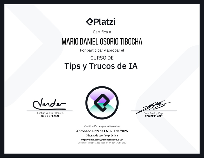 Diploma del Curso de tips y trucos de IA