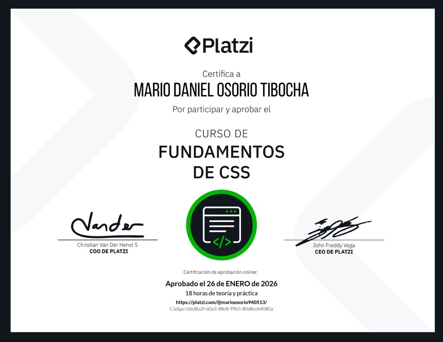 Diploma del Curso de CSS