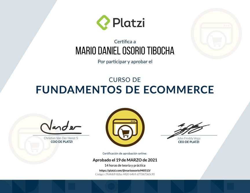 Diploma del Curso de E-Commerce