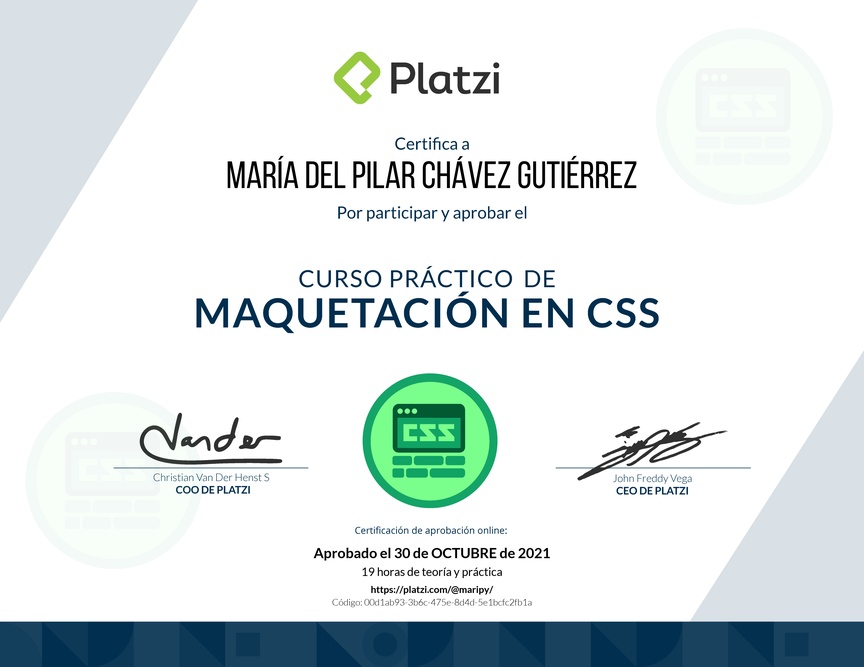 Diploma del Curso Práctico de Maquetación en CSS