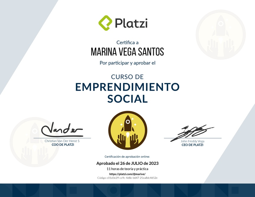 Diploma del Curso de Emprendimiento Social