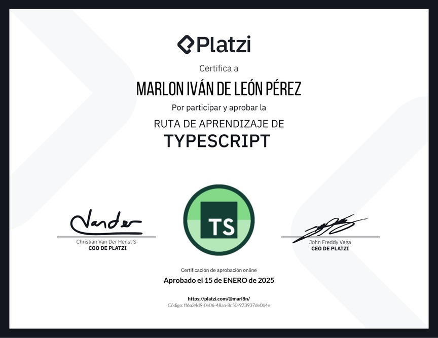 Diploma de la Ruta de Aprendizaje de TypeScript