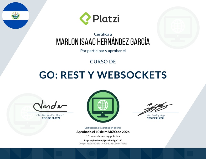 Diploma del Curso de Go Avanzado: REST y WebSockets