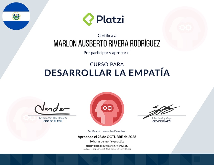 Diploma del Curso para Desarrollar la Empatía