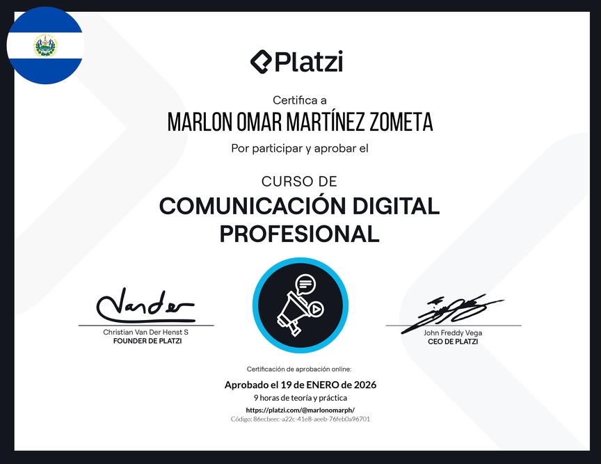Diploma del Curso de Comunicación Digital Profesional