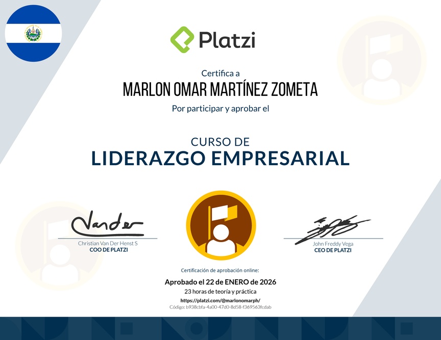 Diploma del Curso de Liderazgo Empresarial