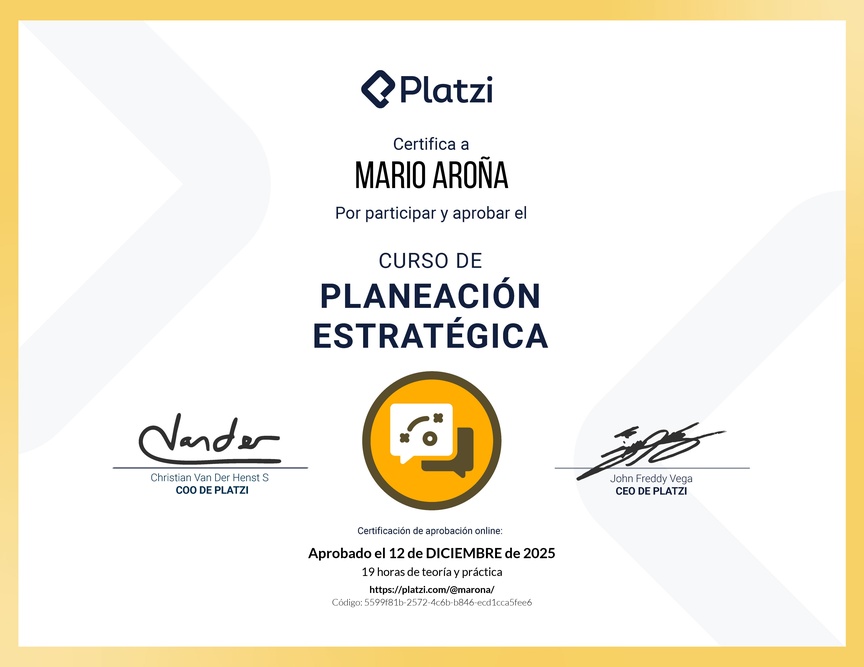 Diploma del Curso de Planeación Estratégica