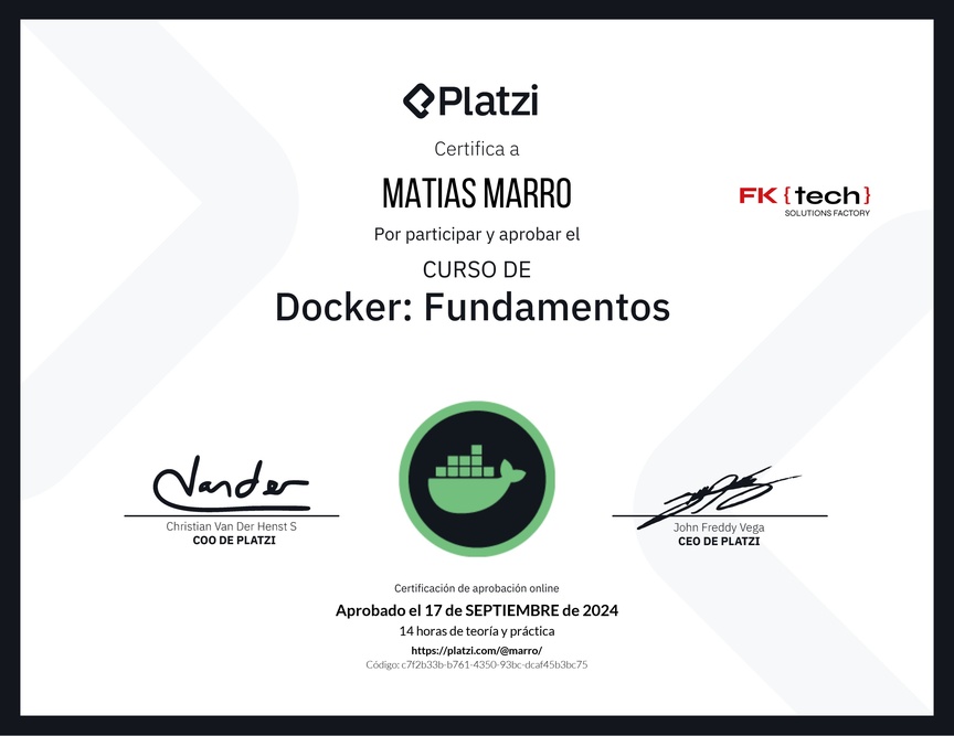 Diploma del Curso de Docker: Fundamentos