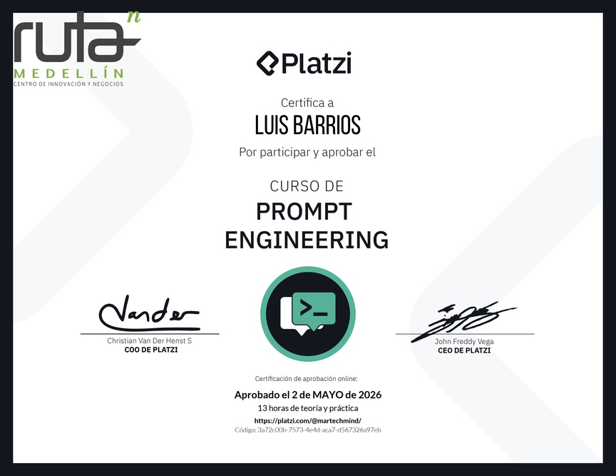 Diploma del Curso de Prompt Engineering