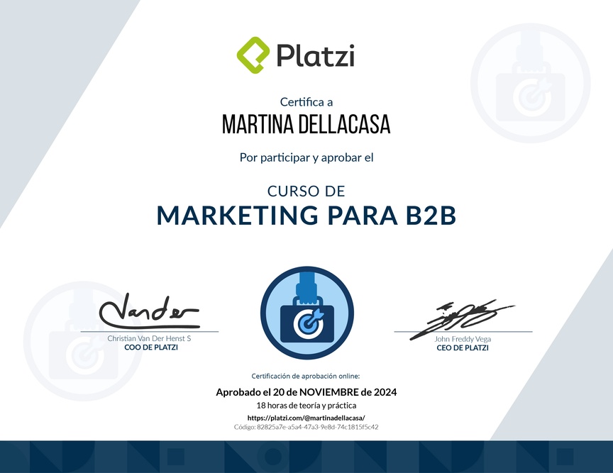 Diploma del Curso de Marketing para B2B