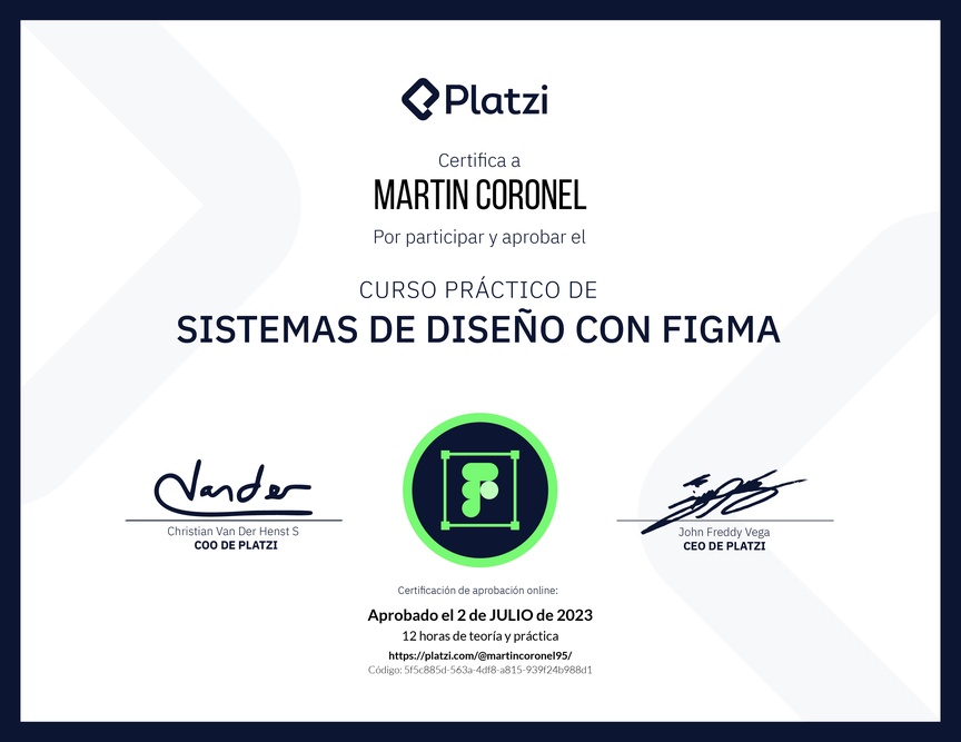 Diploma del Curso Práctico de Sistemas de Diseño con Figma