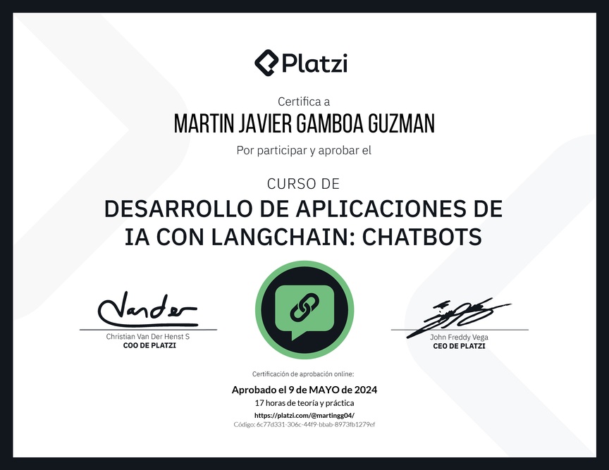 Diploma del Curso de LangChain