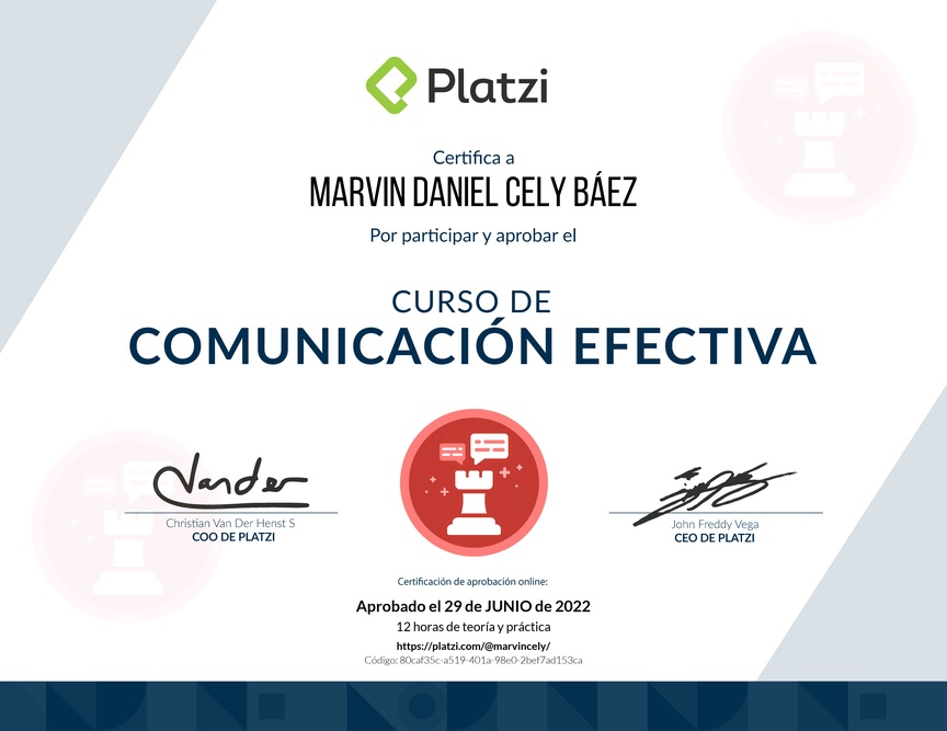 Diploma de Audiocurso de Comunicación Efectiva