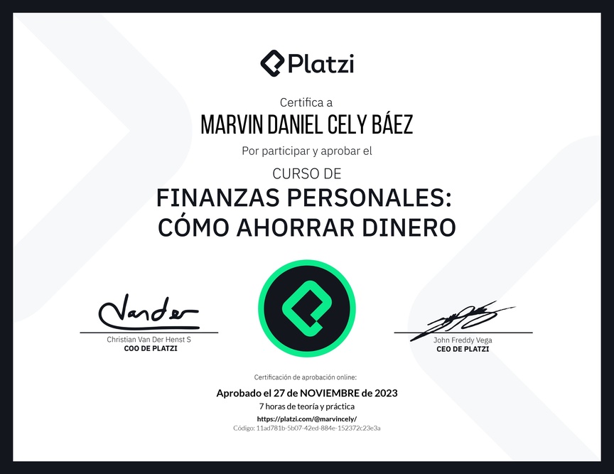 Diploma del Curso de Estrategias de Ahorro y Planificación Financiera
