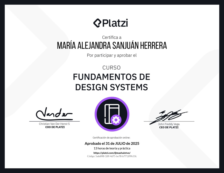 Diploma del Curso de Fundamentos de Design Systems