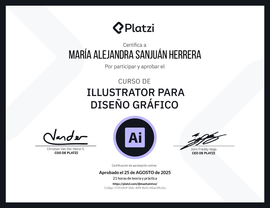 Diploma del Curso de Illustrator para Diseño Gráfico