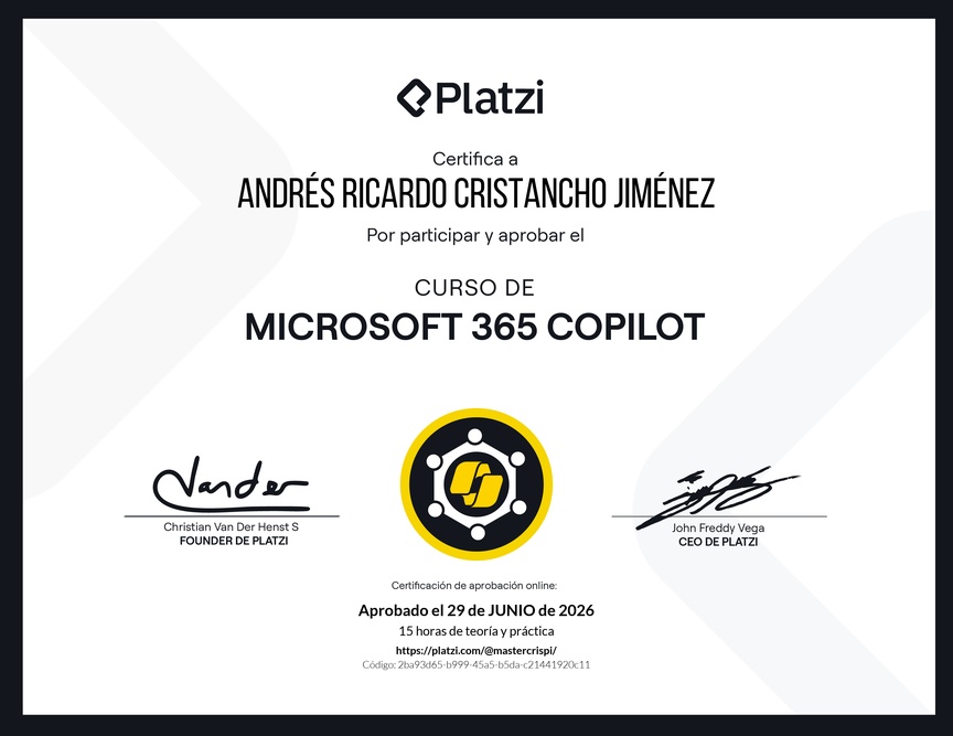 Diploma del Curso de Microsoft 365 Copilot