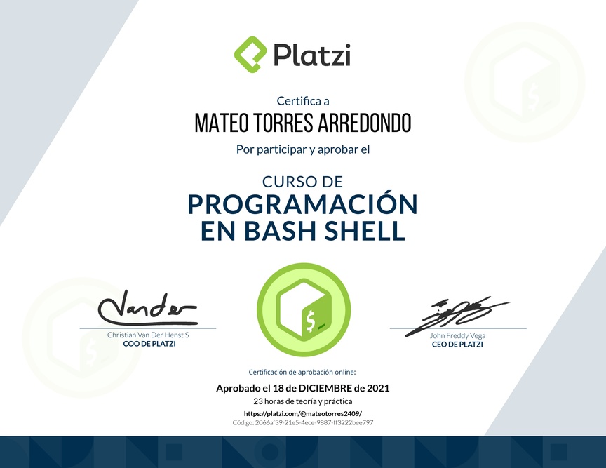 Diploma del Curso de Programación en Bash Shell