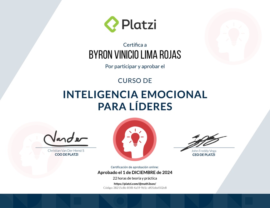 Diploma del Curso de Inteligencia Emocional para Líderes