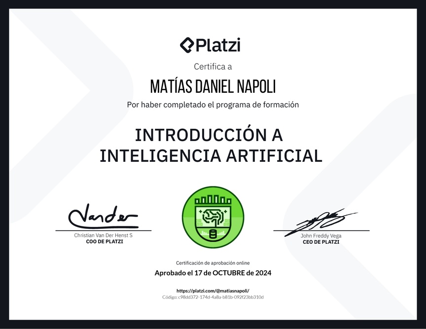 Diploma de la Ruta de Aprendizaje de Introducción a AI