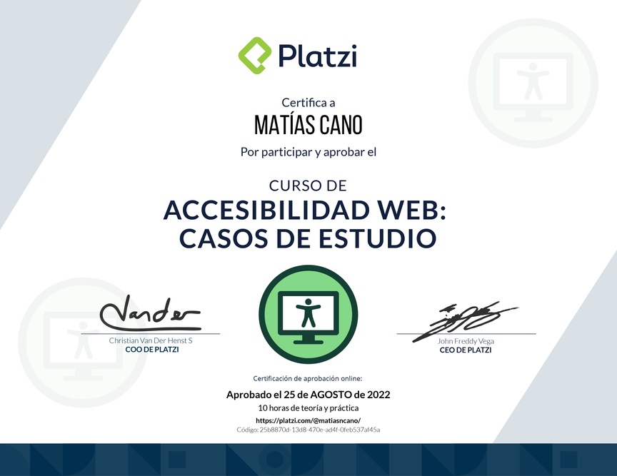 Diploma de Audiocurso de Accesibilidad Web: Casos de Estudio