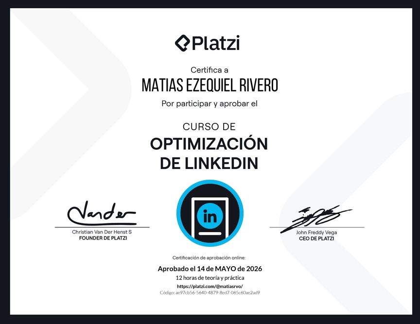 Diploma del Curso de Optimización de LinkedIn