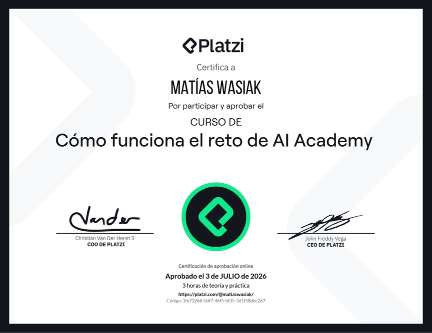 Diploma de Reto AI Academy: Multiplica 10x tu impacto profesional