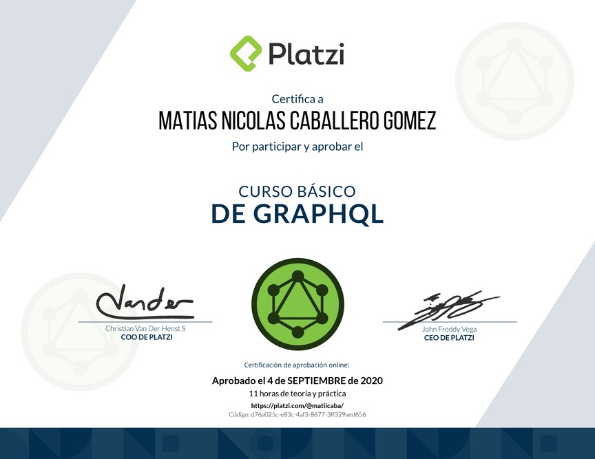 Diploma del Curso Práctico de GraphQL con JavaScript