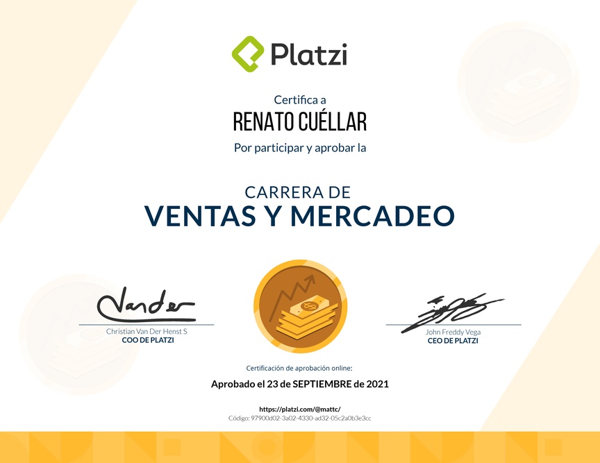 Diploma de la Ruta de Aprendizaje de Marketing y Ventas