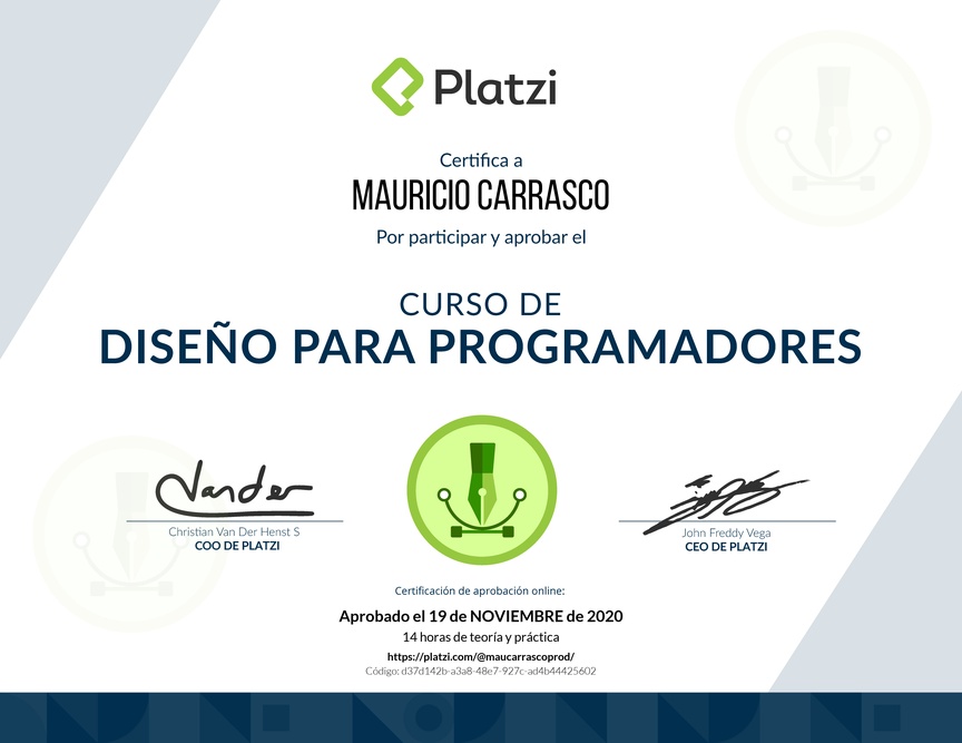 Diploma del Curso de Diseño para Developers