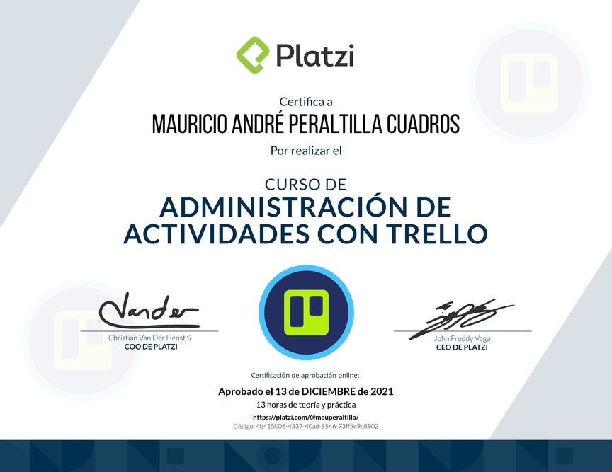 Diploma del Curso de Trello