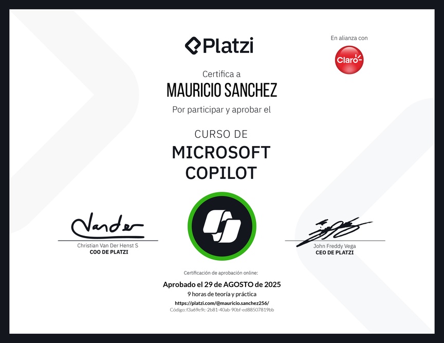 Diploma del Curso de Microsoft 365